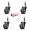 Service Caster 3.5'' Gray Poly Wheel Swivel 3/4'' Expanding Stem Caster Set, 4PK SCC-EX20S3514-PPUB-34-4 - alternate 4